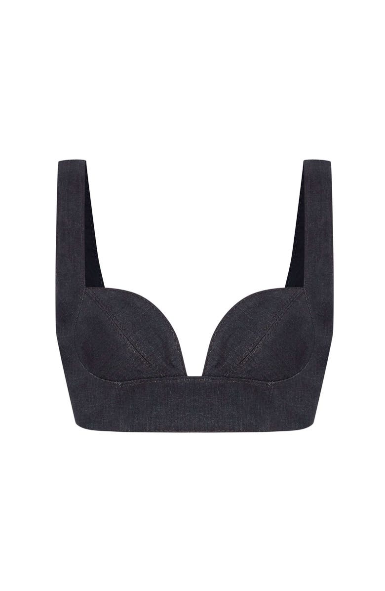 Jendue US Dreams Denim Crop Top, Alternate, color, Blue
