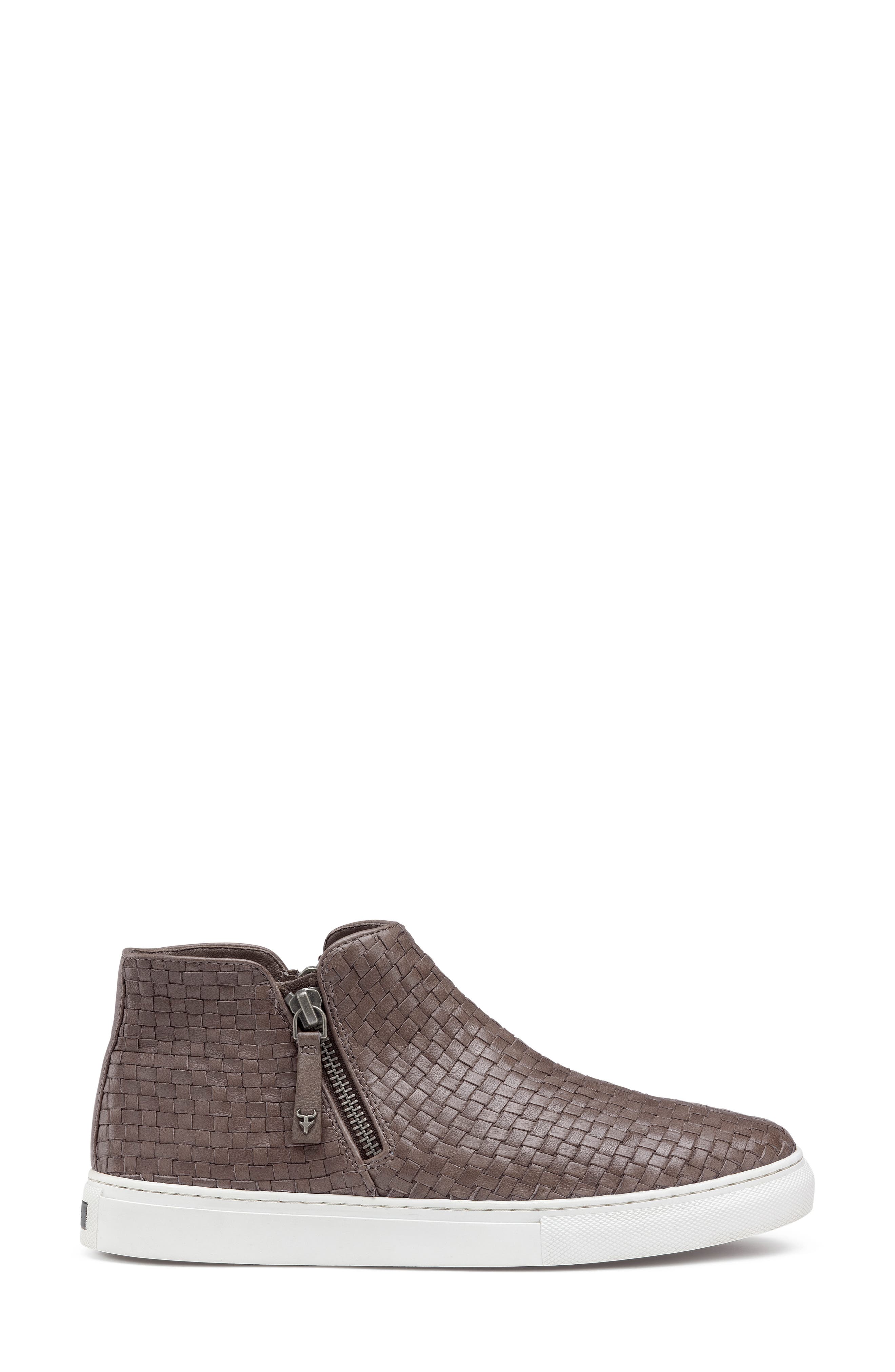 Lora Woven Sneaker Bootie, Alternate, color, GREY LEATHER
