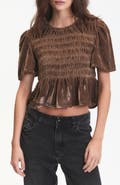 DELUC Forrest Velvet Peplum Top