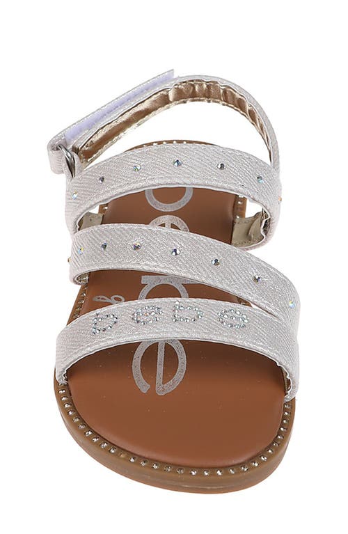 Bebe Little Girls Flat With Rhinestone And Ornamentation Sandals In Tan/rhinestones