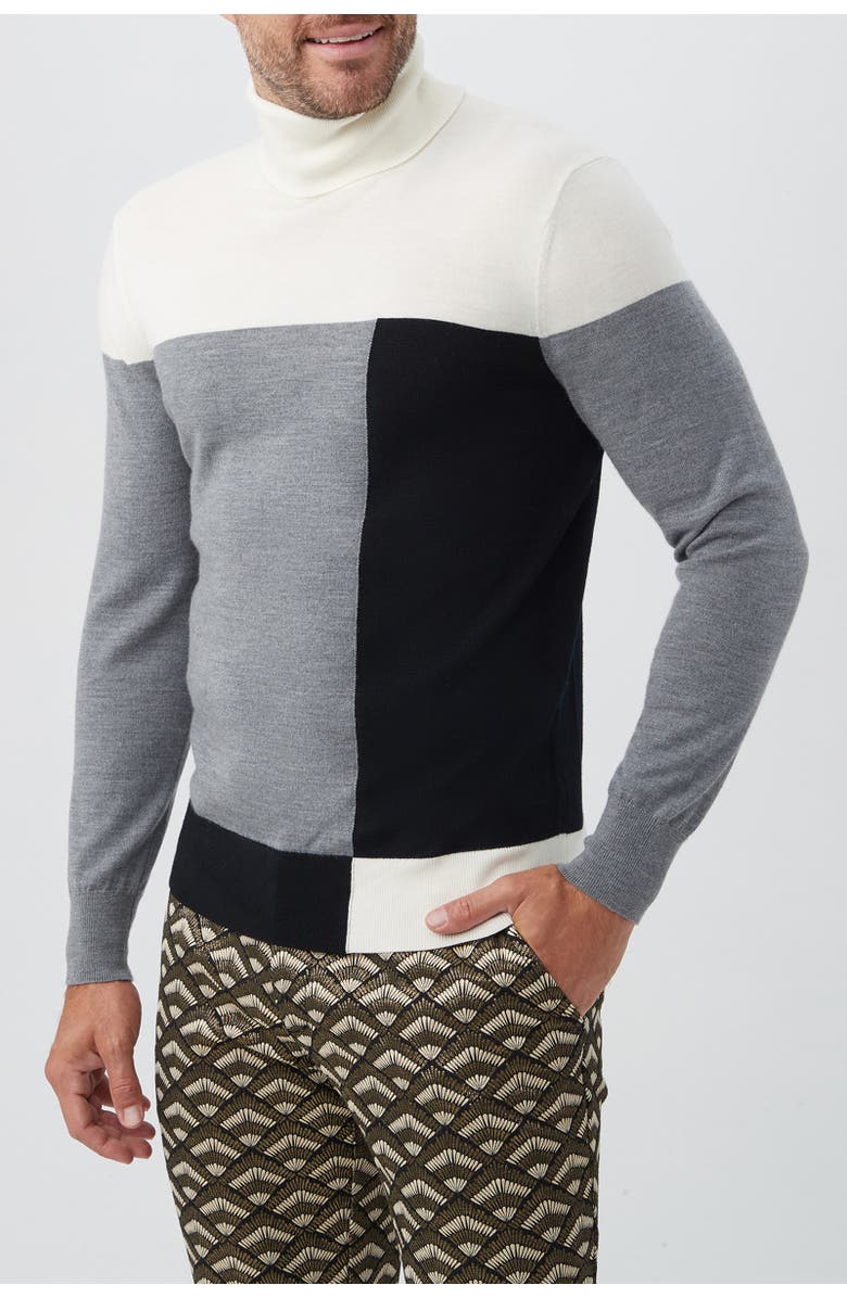 MR TURK Callisto Color Block Turle Neck Sweater, Alternate, color, Multi