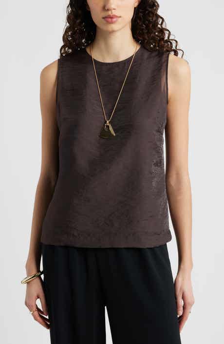 Sleeveless Organza Shell Top