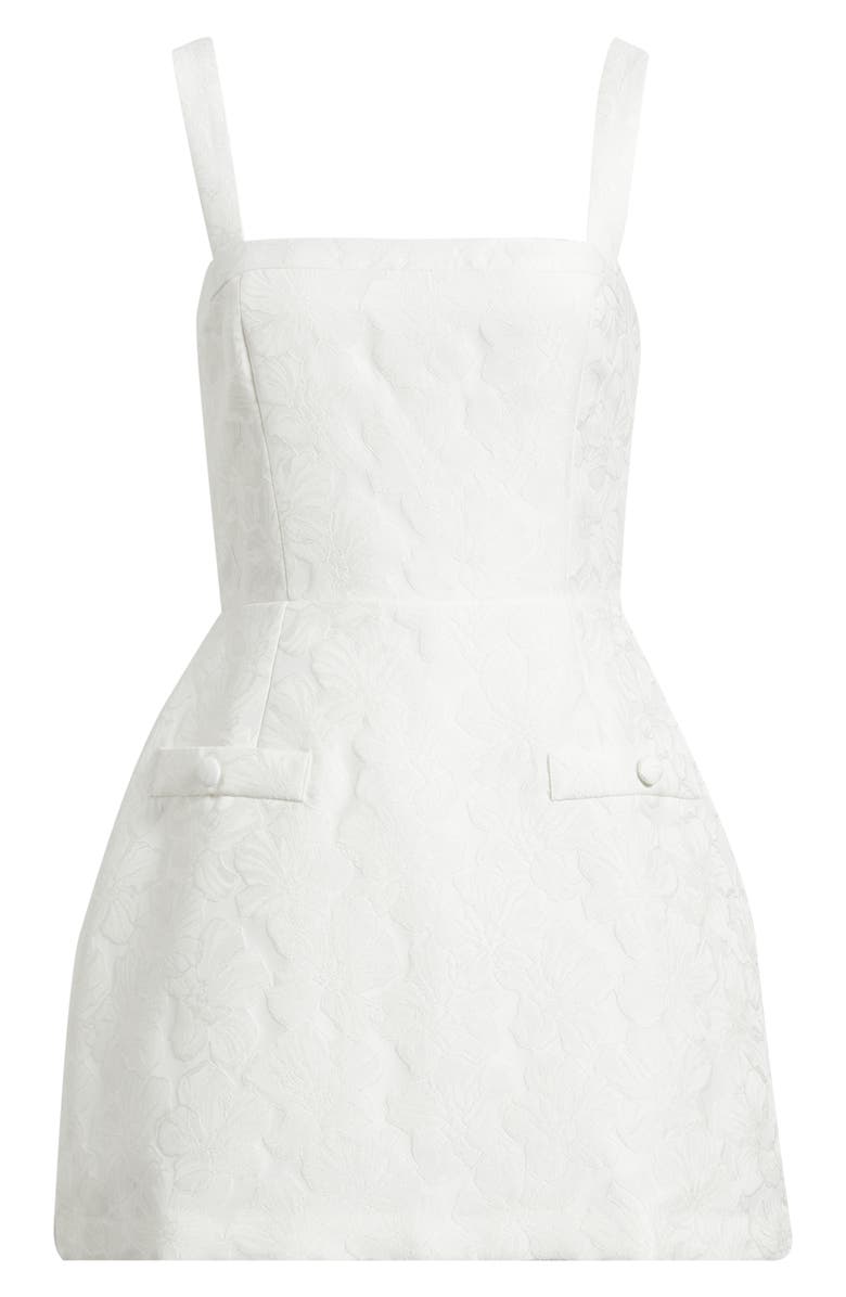 Amanda Uprichard Martini Floral Jacquard Cocktail Romper, Main, color, White