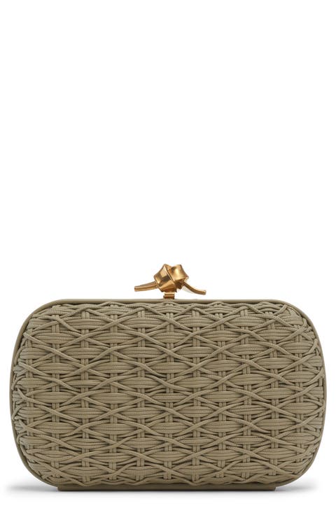 Knot Intreccio Wicker Effect Leather Minaudière