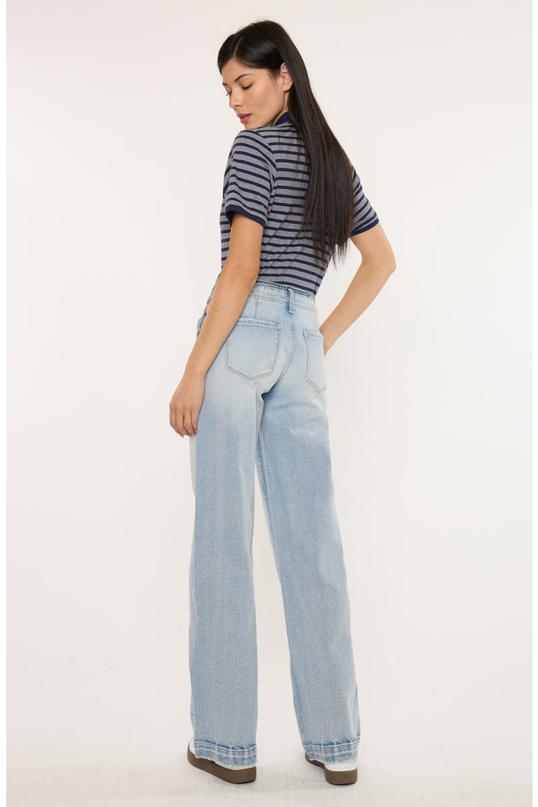 Lulu Mid Rise Wide Leg Trousers, Alternate, color, Light Wash