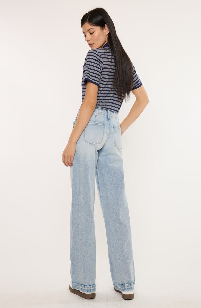 KanCan Lulu Mid Rise Wide Leg Trousers, Alternate, color, Light Wash