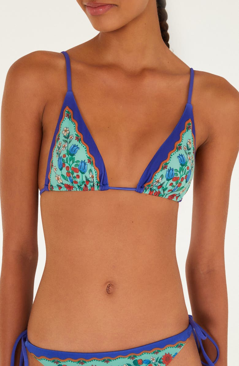 FARM Rio Fruit Beauty Triangle Bikini Top, Main, color, Faded Green