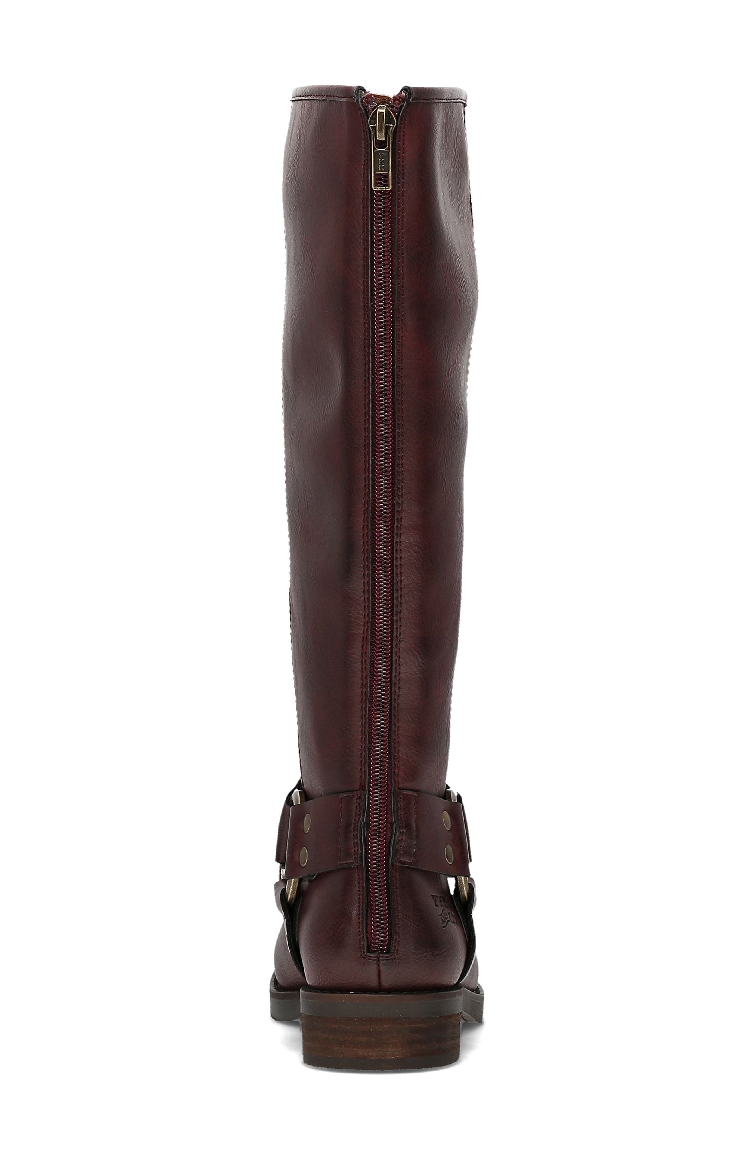 Kellie Harness Faux Leather Tall Boot, Alternate, color, MULBERRY