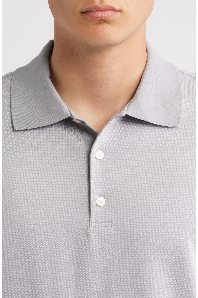 Geometric Jacquard Cotton Polo, Alternate, color, FOG