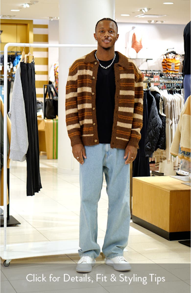 Relaxed Stripe Polo Cardigan, sales video thumbnail