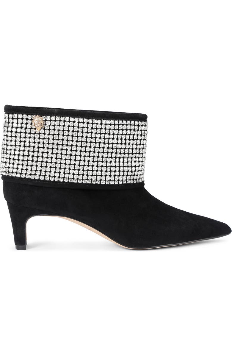 Kurt Geiger London Fold-Over Embellished Bootie, Main, color, Charcoal