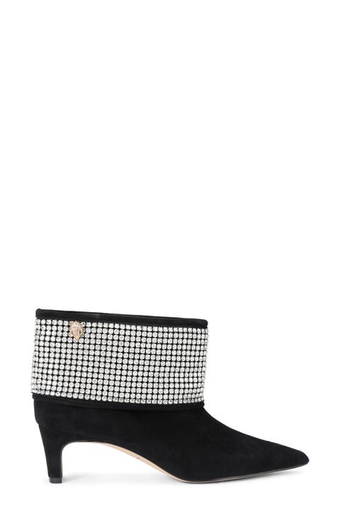 Fold-Over Embellished Bootie (Women)