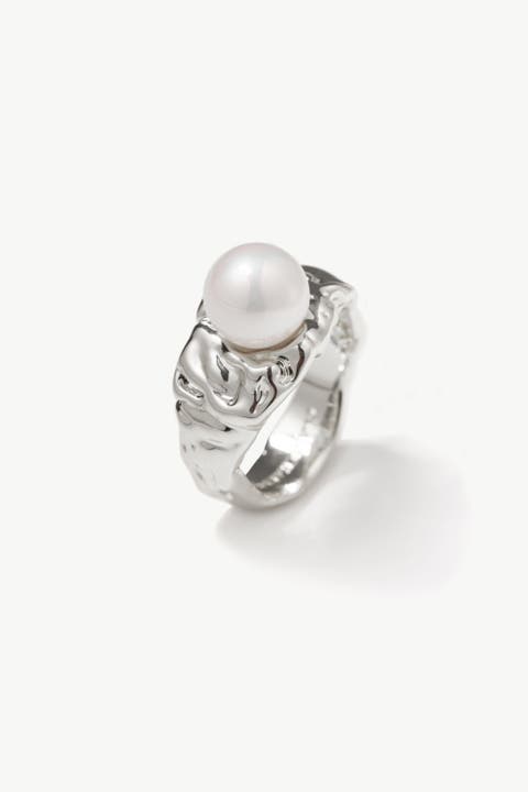 Nora Freshwater Pearl Molten Statement Ring