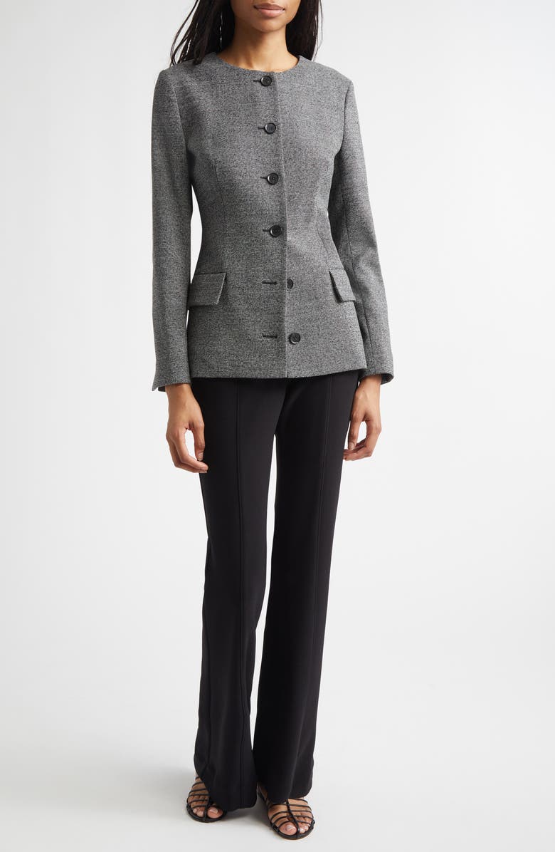 Proenza Schouler Annemarie Stretch Wool Mélange Jacket, Alternate, color, Dark Grey Melange