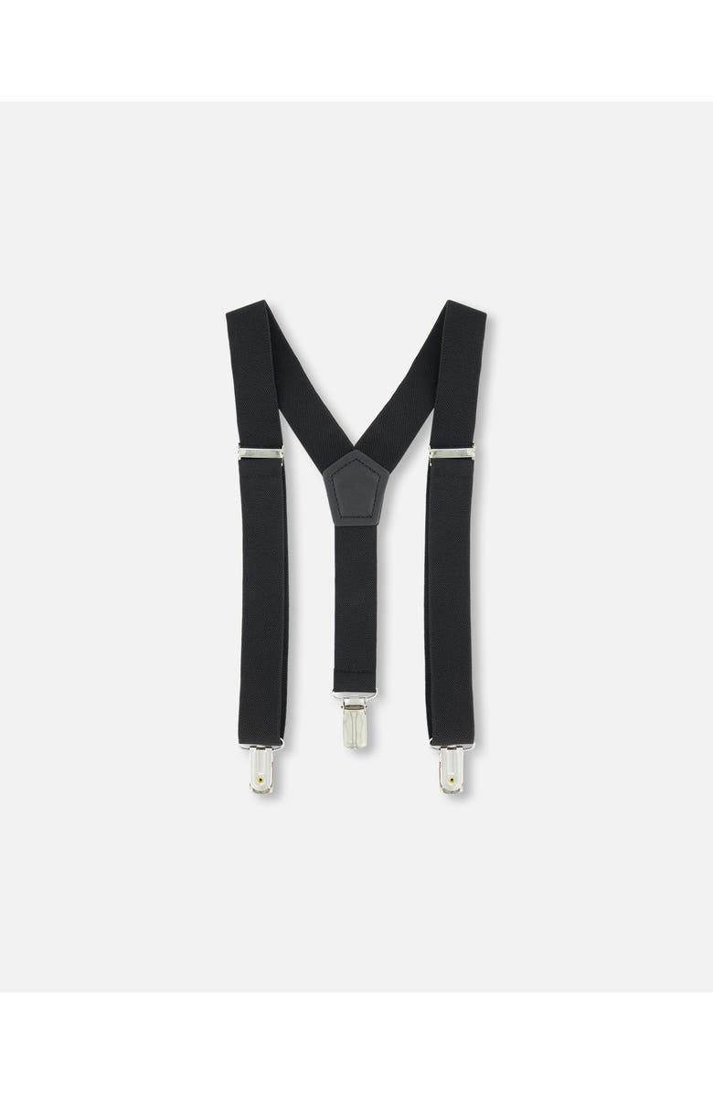 Deux par Deux Baby Boy's Elastic Suspenders Black, Main, color, 