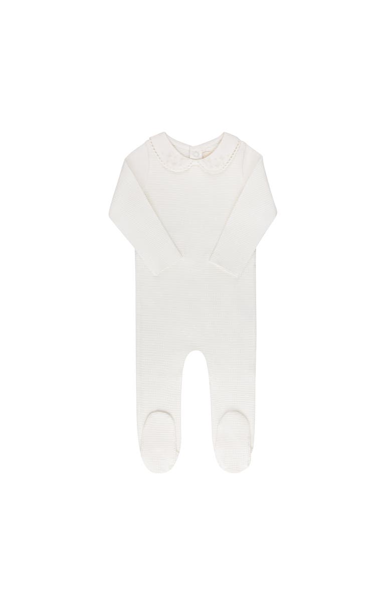 Ely's & Co. Ribbed Embroidered Collar Collection - Footie, Main, color, Ivory Boy