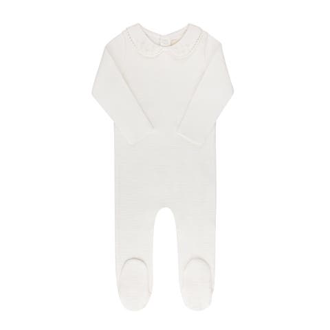 Ribbed Embroidered Collar Collection - Footie