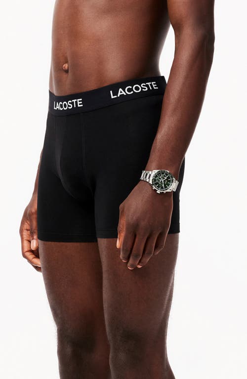 Lacoste Core Essentials Assorted 5-pack Stretch Cotton Boxer Briefs In Black