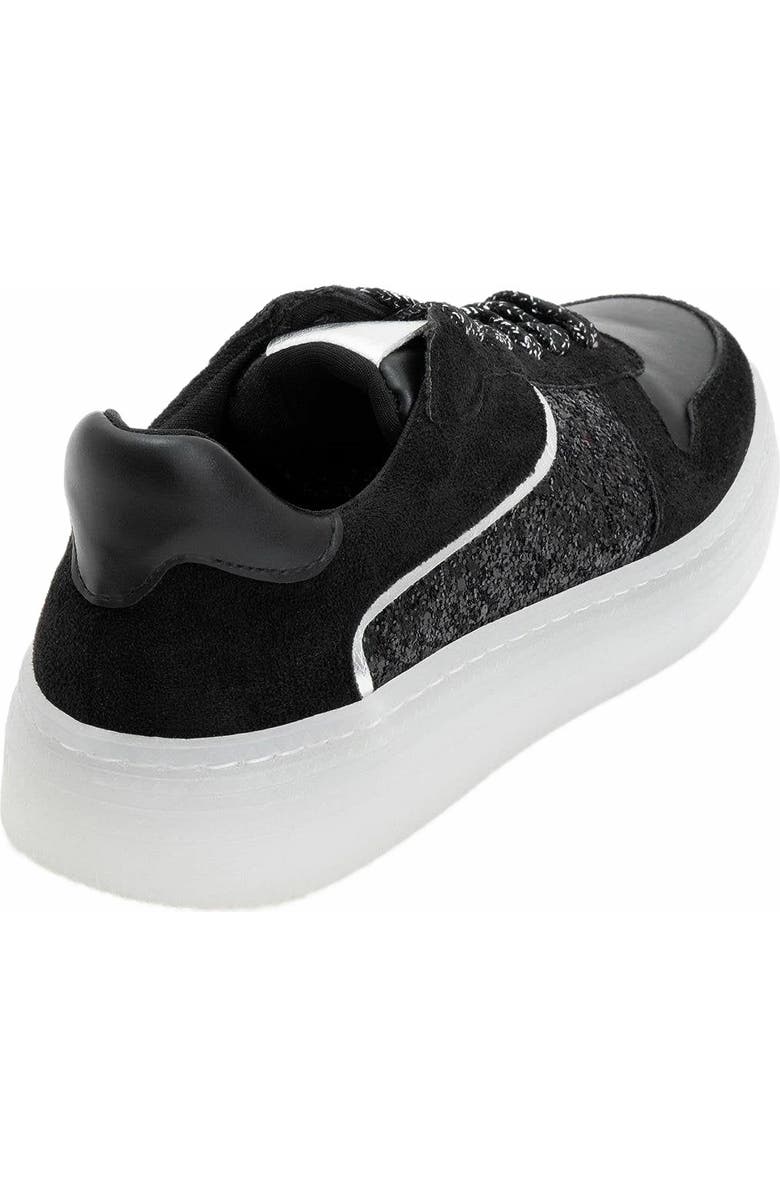 Forever & Always Shoes Felipe Glitter Leather Sneakers, Alternate, color, Black Leather