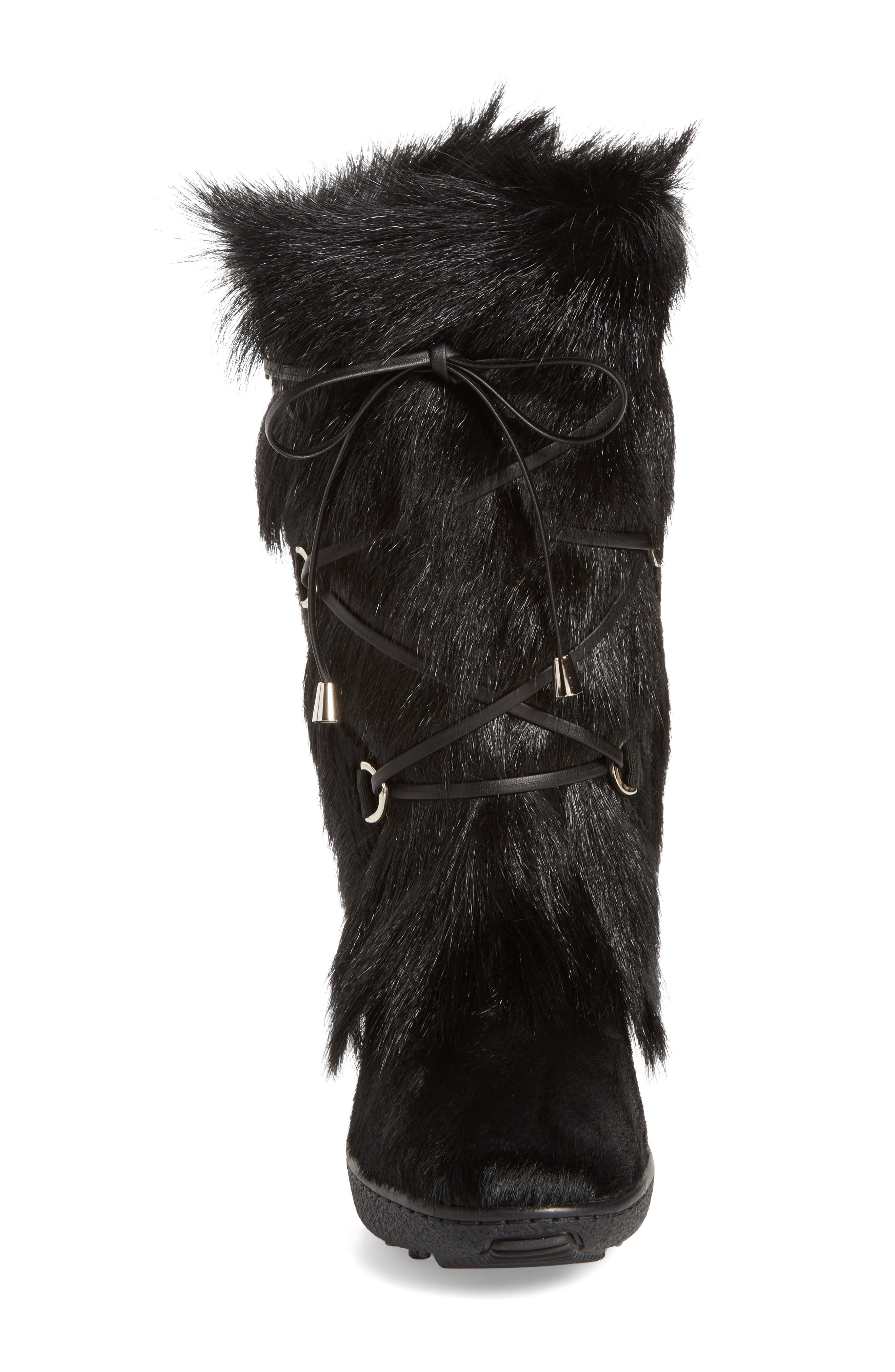Davos Genuine Goat Fur Boot, Alternate, color, BLACK FUR LEATHER
