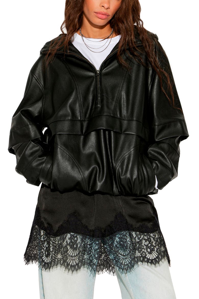 Meet in the Middle Half Slip Miniskirt, Alternate, color, BLACK