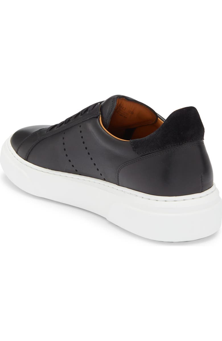 Magnanni Muro Leather Sneaker, Alternate, color, Black / Black Suede
