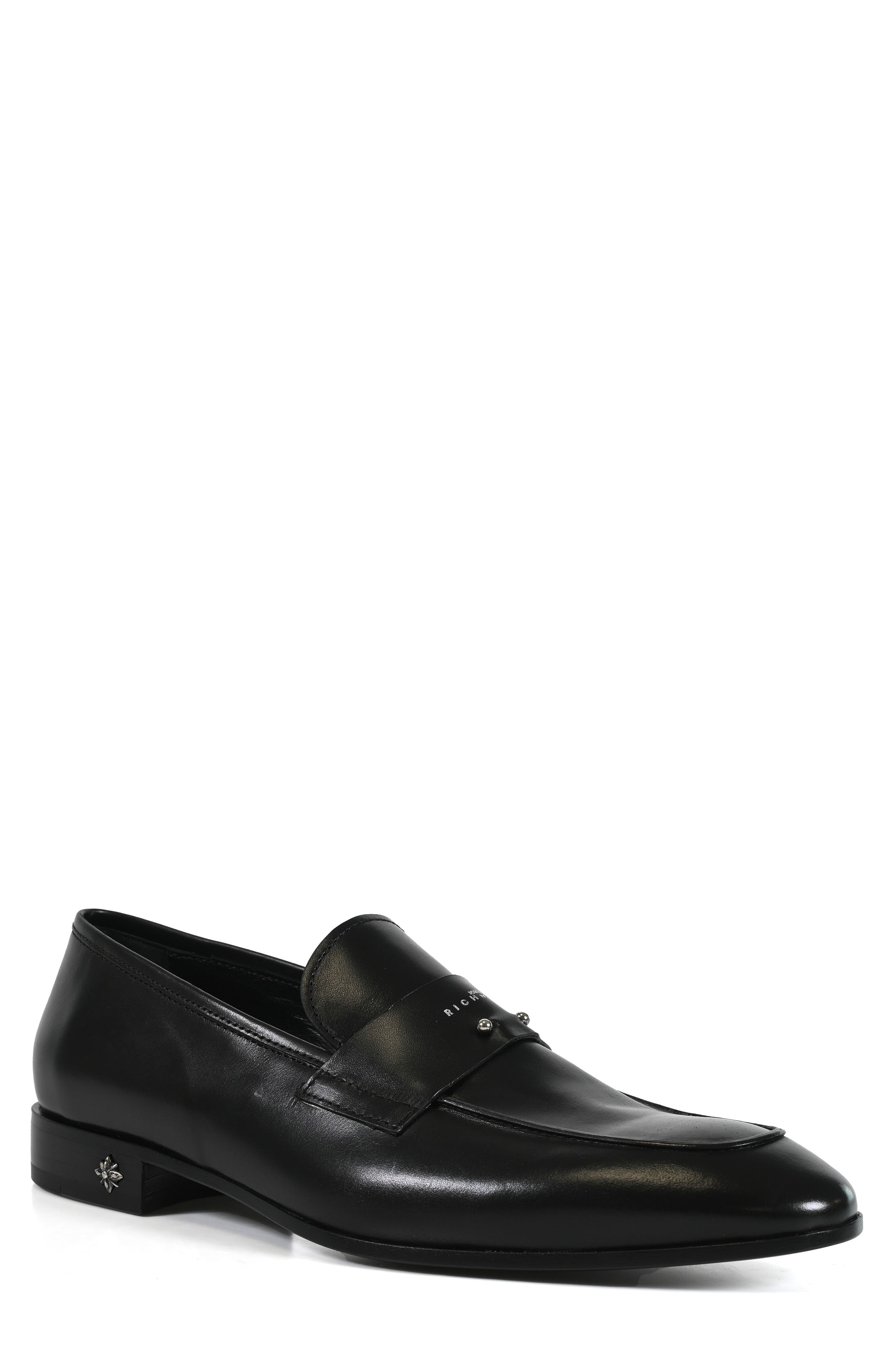 JOHN RICHMOND Logo Embossed Loafer, Main, color, Black