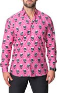 Maceoo Fibonacci Skull Sonic Regular Fit Cotton Blend Button-Up Shirt
