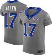 Nike Men's Nike Josh Allen Gray Buffalo Bills Nickel City Vapor F.U.S.E. Elite Jersey
