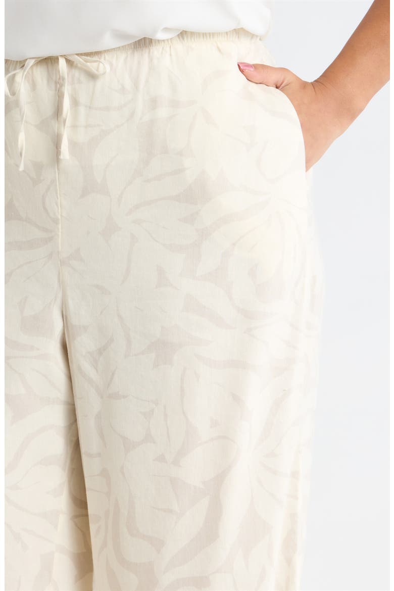 Wide Leg Linen Blend Pants, Alternate, color, IVORY- BEIGE FIRA BLOOM