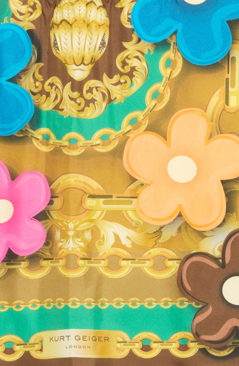Kurt Geiger London Flower Print Silk Square Scarf, Alternate, color, 
