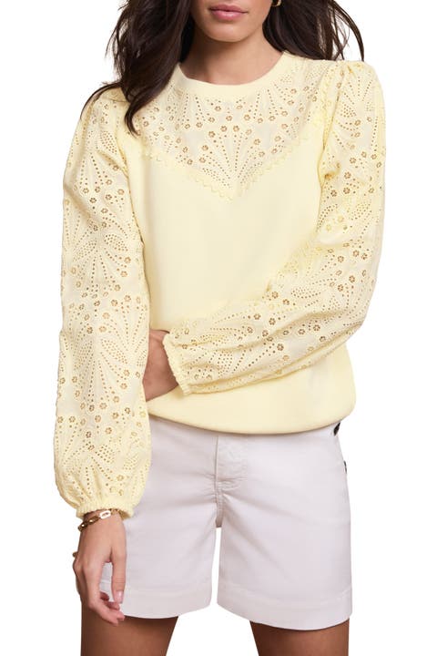 Cotton Blend Broderie Sweatshirt
