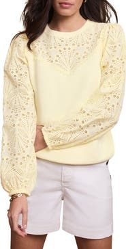 MINT VELVET Cotton Blend Broderie Sweatshirt