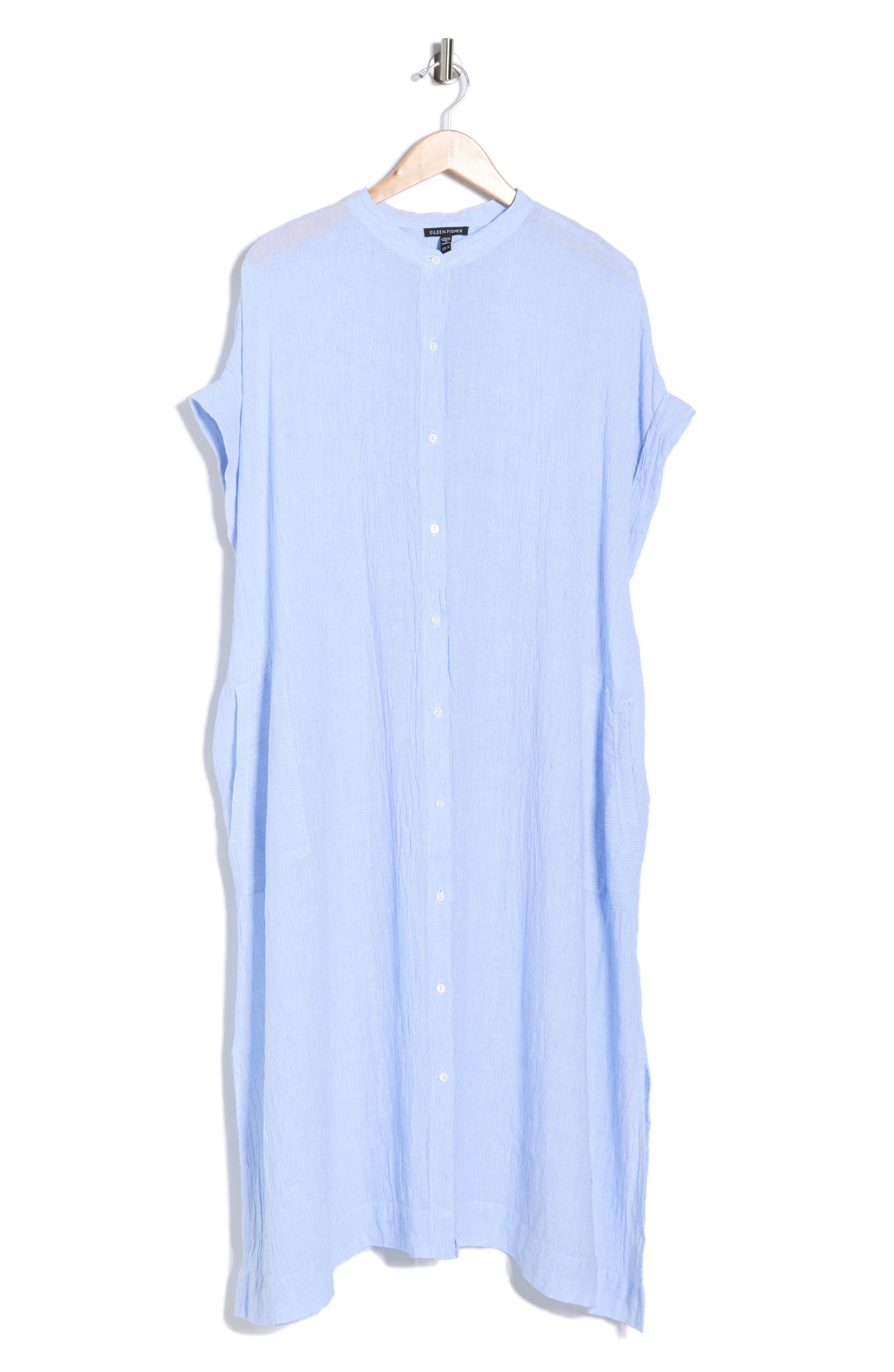 Eileen Fisher Short Sleeve Organic Linen Shirtdress