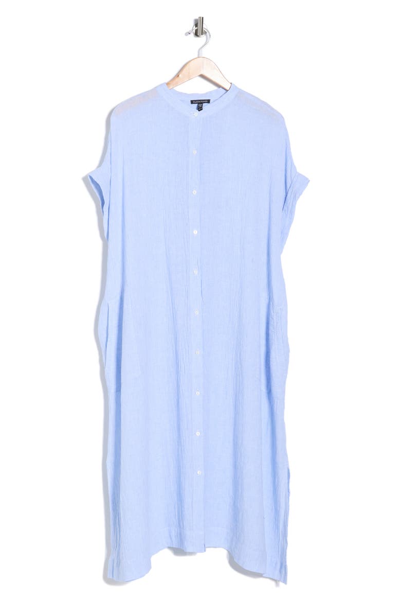Short Sleeve Organic Linen Shirtdress, Main, color, ULTRAMARINE