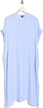 Eileen Fisher Short Sleeve Organic Linen Shirtdress