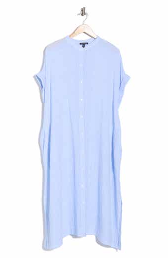 Eileen Fisher Short Sleeve Organic Linen Shirtdress