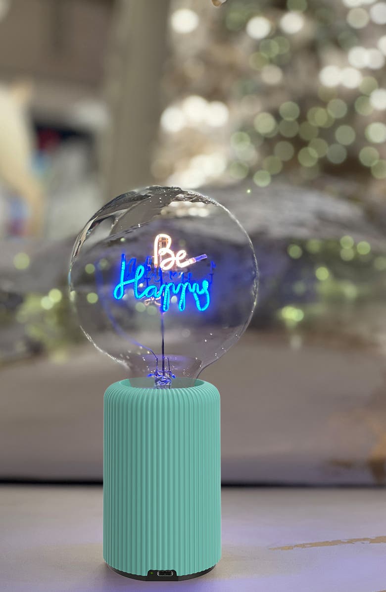 Message in the Bulb Be Happy Bulb Portable Table Lamp, Alternate, color, 