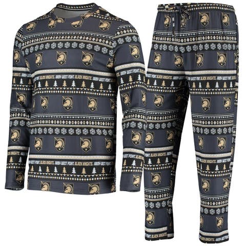 Men's Concepts Sport Black Army Black Knights Ugly Sweater Knit Long Sleeve Top and Pant Set
