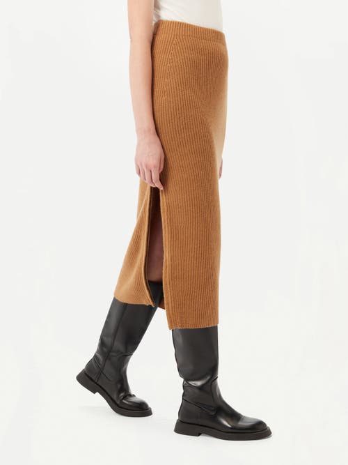 Gobi Mongolian Cashmere Cashmere Skirt With Zip In Brown