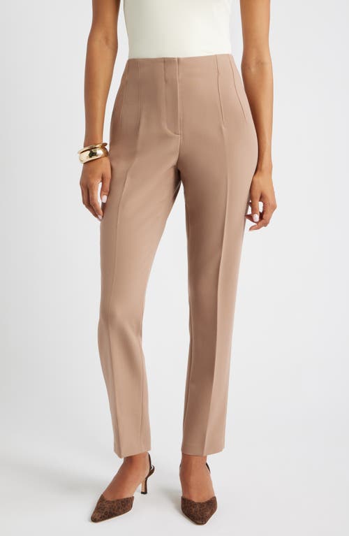 Open Edit Icon High Waist Ankle Cigarette Pants In Neutral