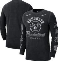 Nike Men's Nike Black Brooklyn Nets Courtside Retro Elevated Long Sleeve T-Shirt