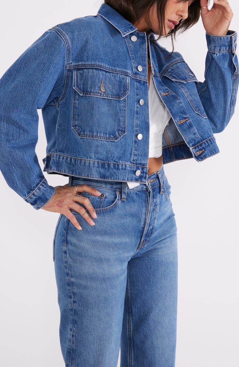 ÉTICA River Crop Denim Jacket, Alternate, color, 