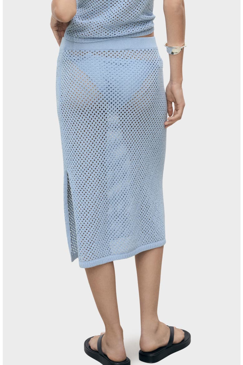 Rhinestone Crochet Sweater Skirt, Alternate, color, BLUE