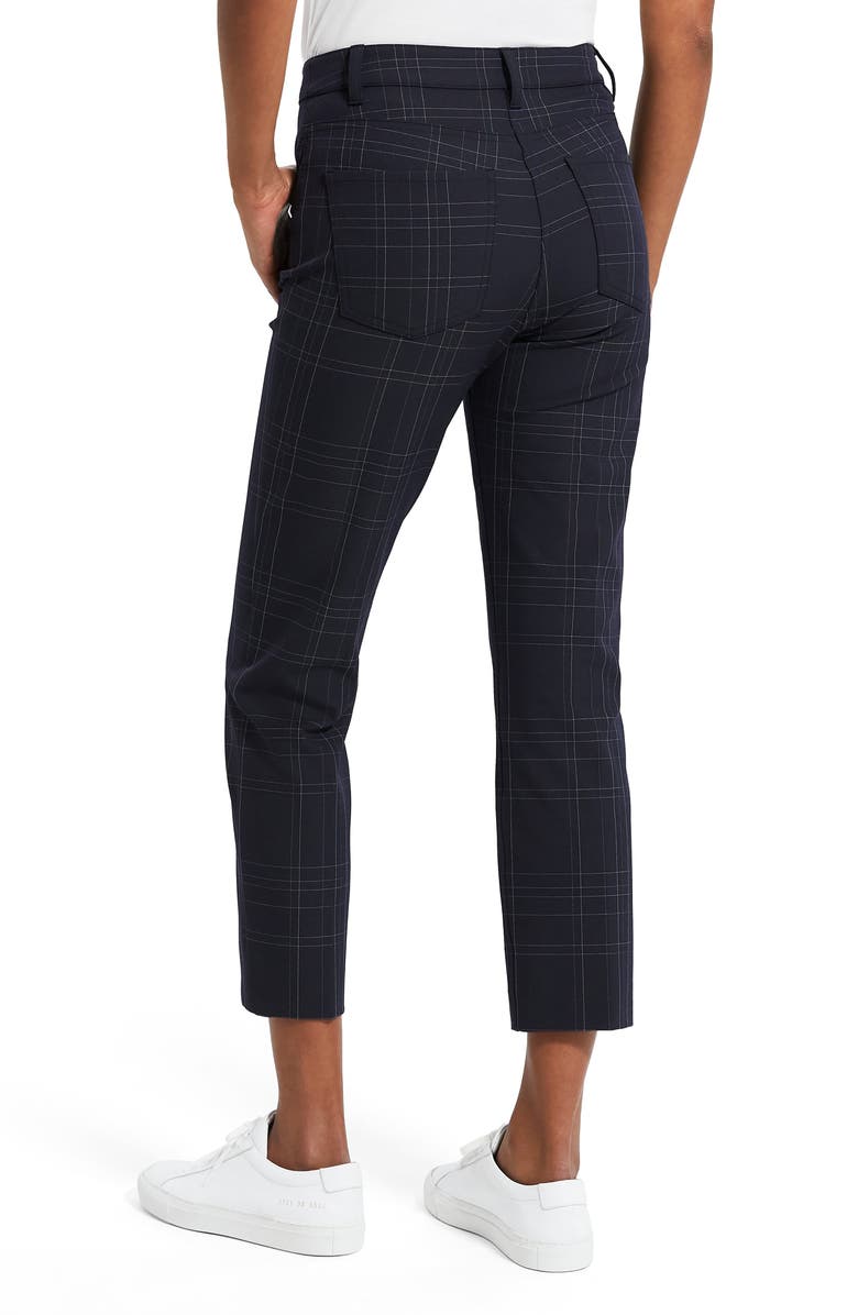 Theory Treeca Dover Windowpane Plaid Trousers, Alternate, color,