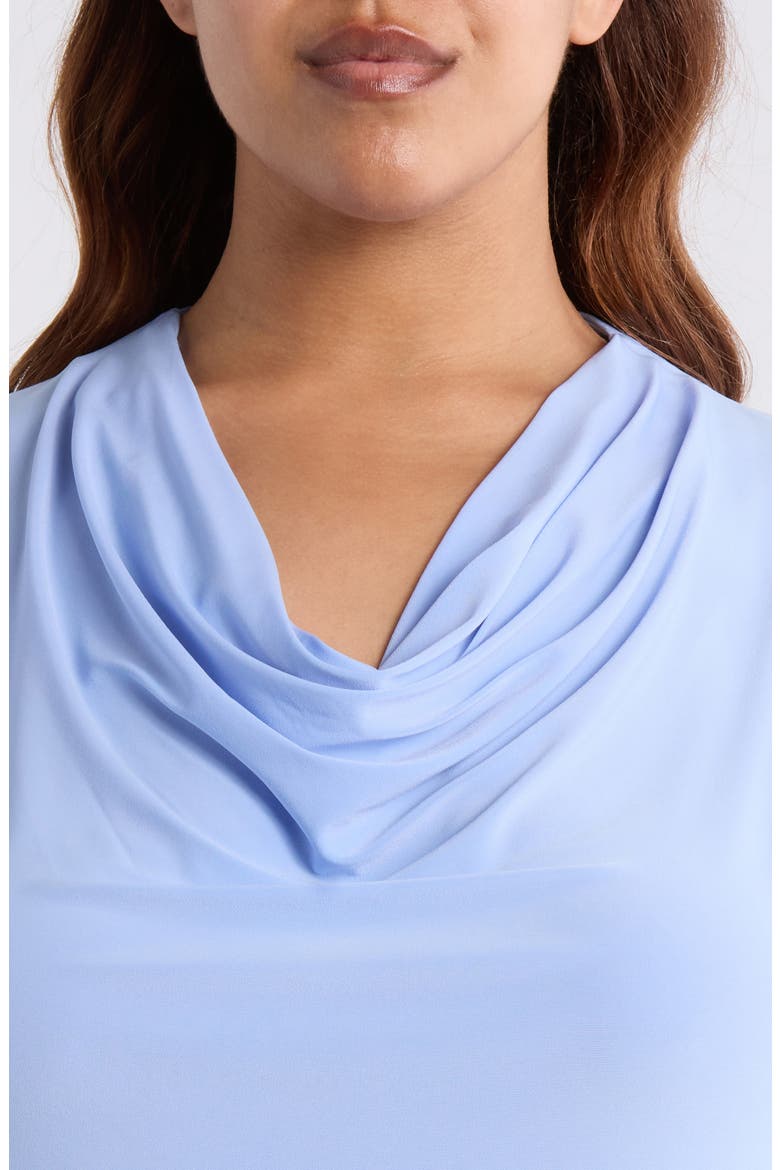 Cowl Neck Cap Sleeve Top, Alternate, color, PARIS BLEU