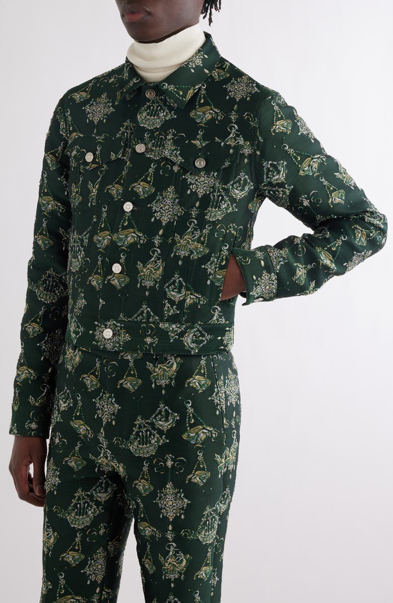 Givenchy Jacquard Skinny Fit Trucker Jacket, Alternate, color,