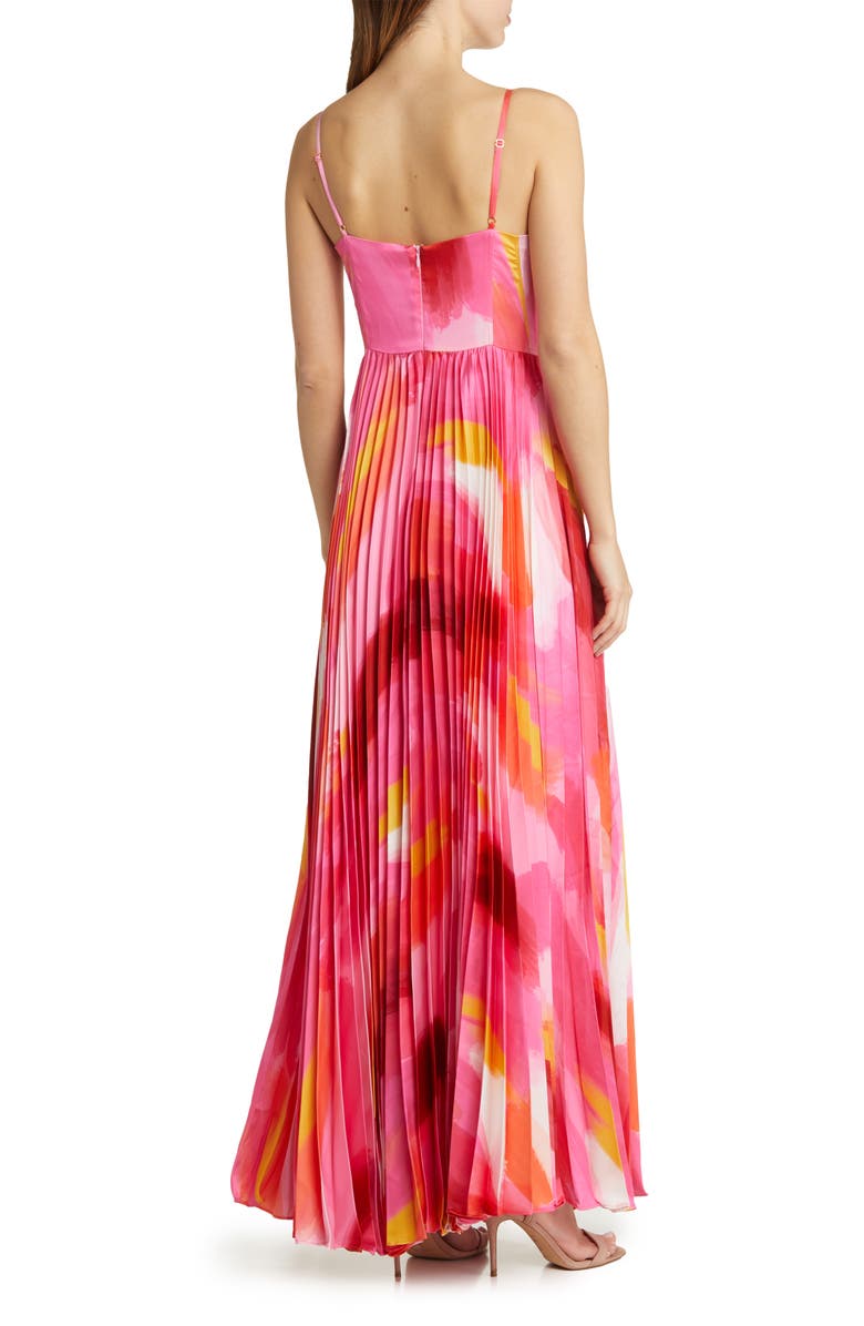 Hutch Mali Bustier Pleated Satin Gown, Alternate, color,