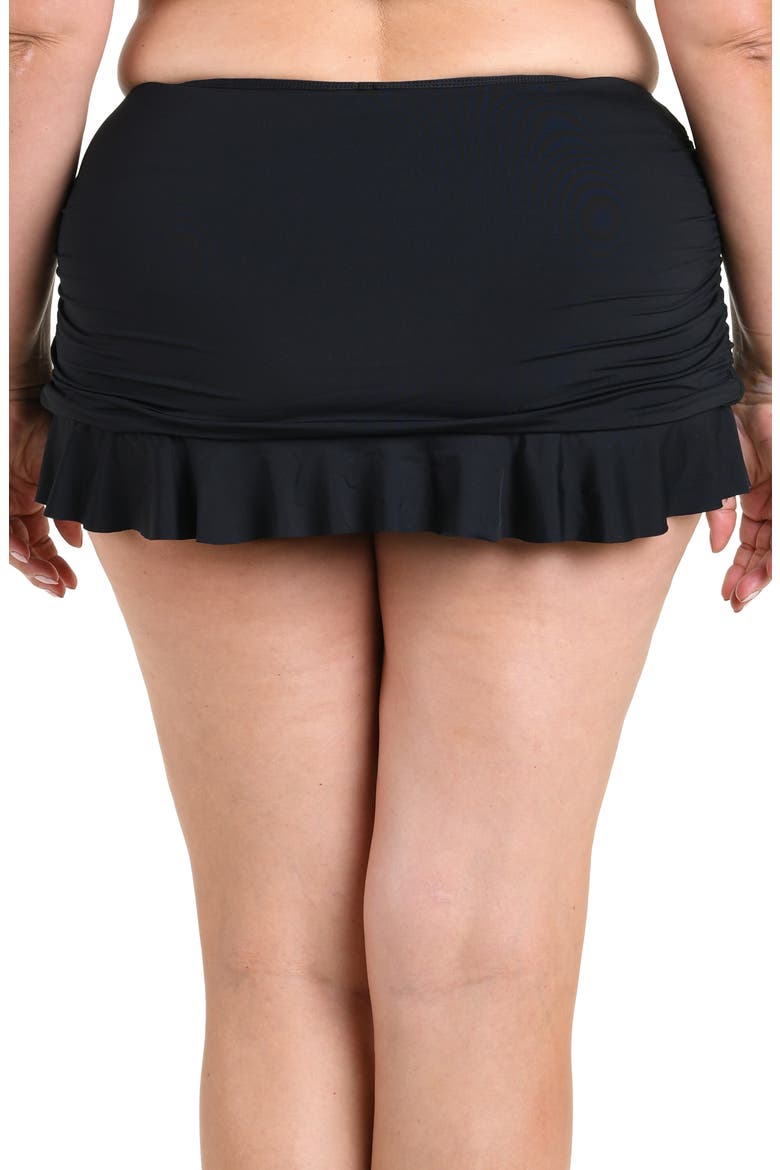 Island Ruffle Skirted Bikini Bottoms, Alternate, color, BLACK