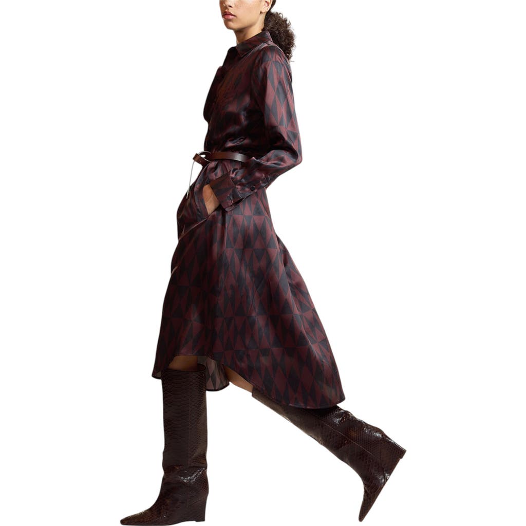 Cynthia Rowley Pintuck Silk Charmeuse Shirt Dress In Multi